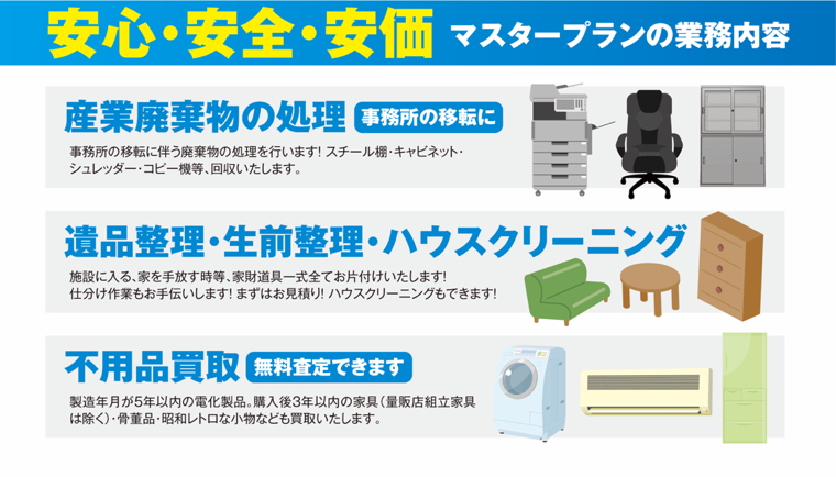 安心、安全、安価のマスタープラン